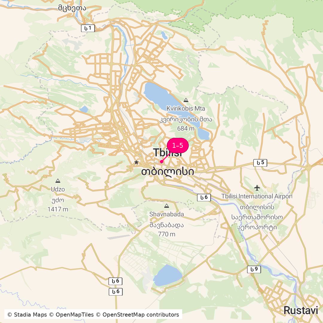 Itinerary route map for Tbilisi & Beyond