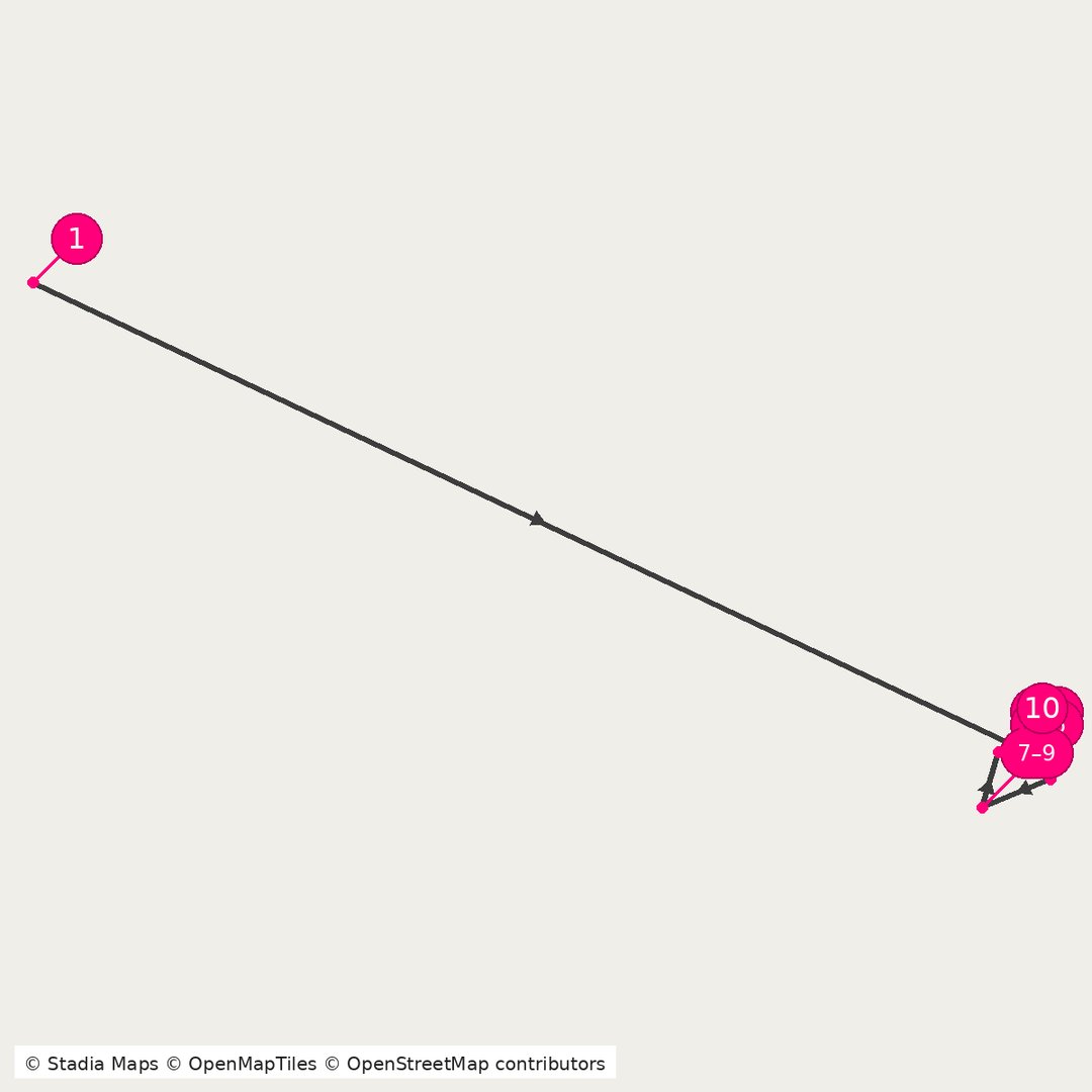 Itinerary route map for Costa Rica Eco Adventure Coast