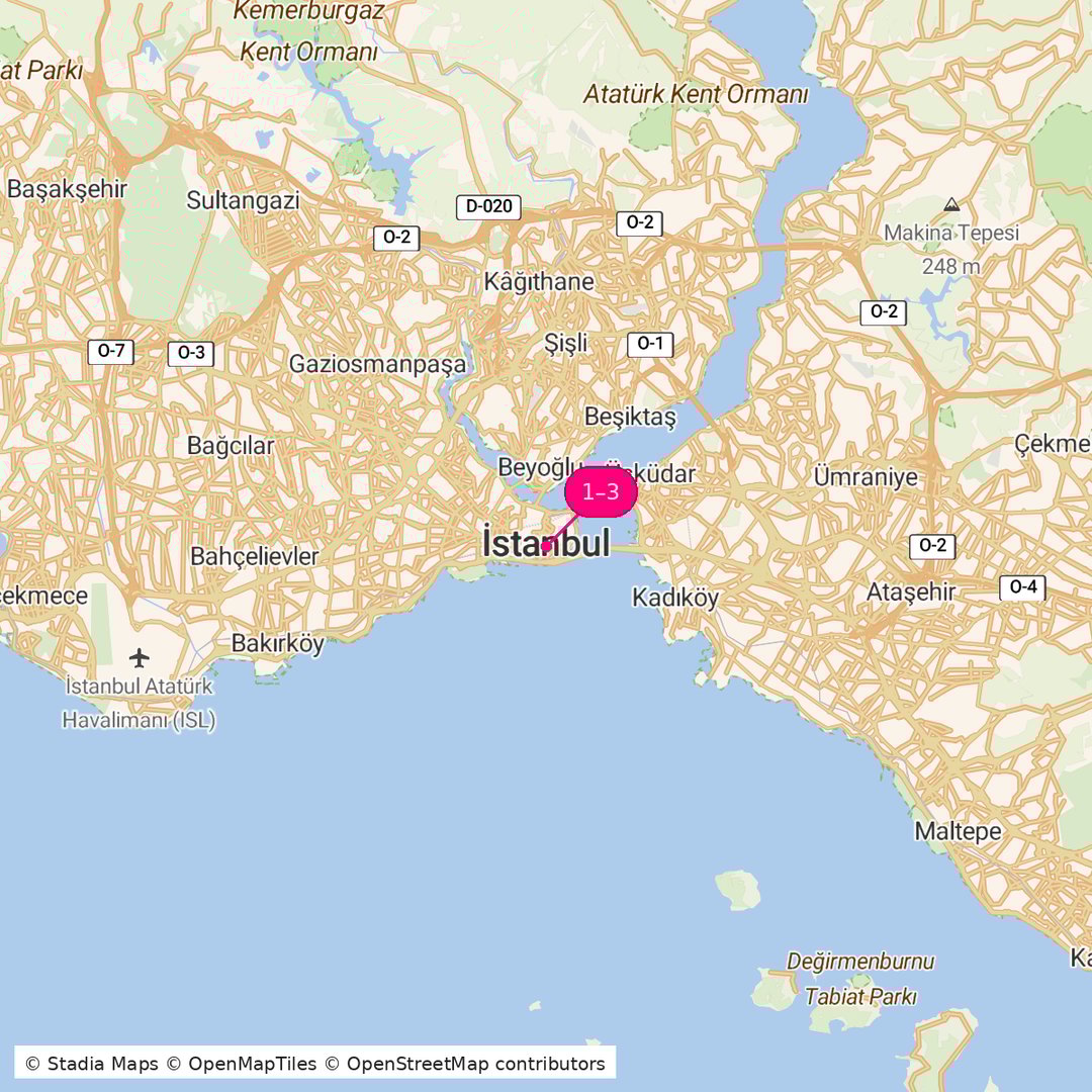 Itinerary route map for Two Worlds of Turkiye