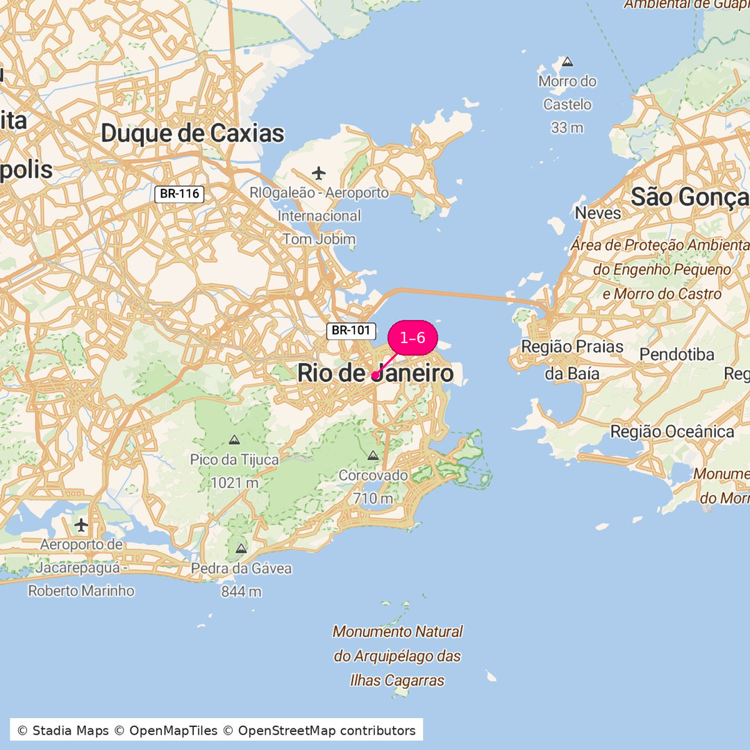 Itinerary route map for Rio Prestige Coastal Retreat