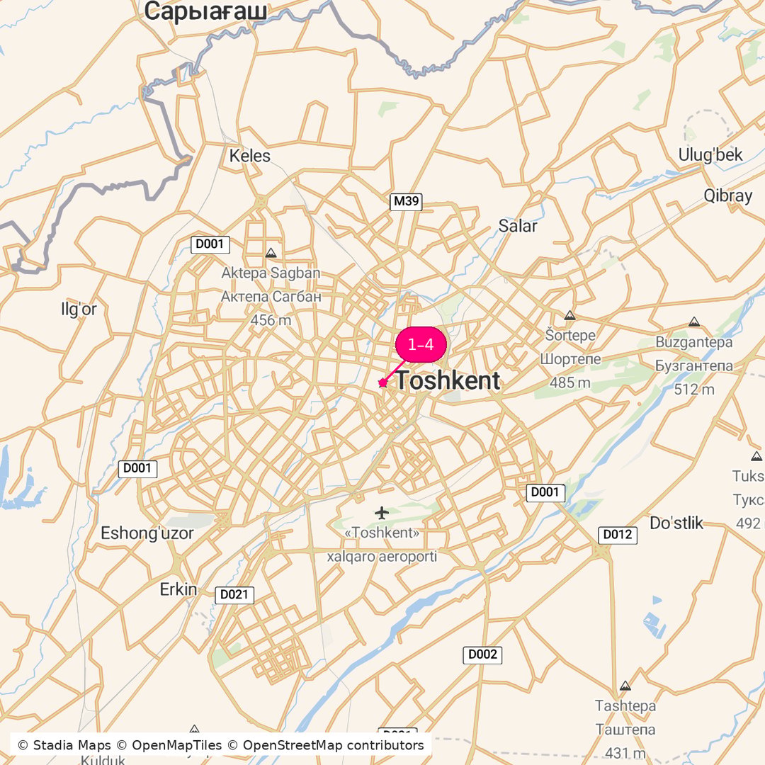 Itinerary route map for Essential Tashkent Journey