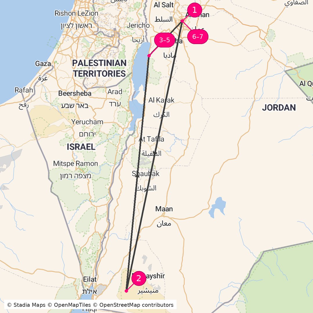 Itinerary route map for History and Leisure
