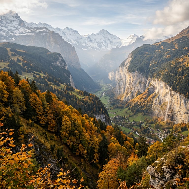 Alpine meadow in spring above Lucerne with wildflowers, the snow-capped Pilatus summit, and Lake Lucerne visible in the valley below, Lucerne Canton, Switzerland