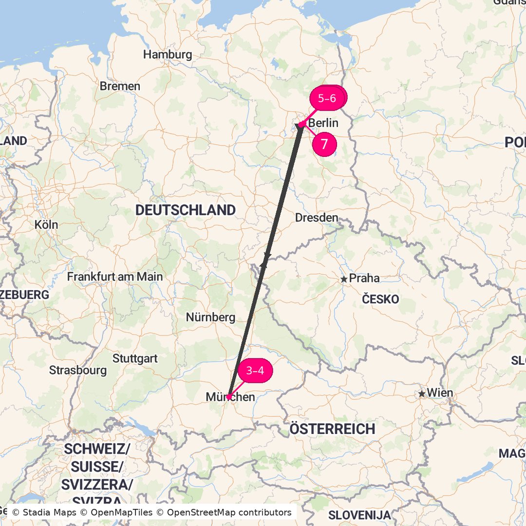 Itinerary route map for Grand Germany Explorer