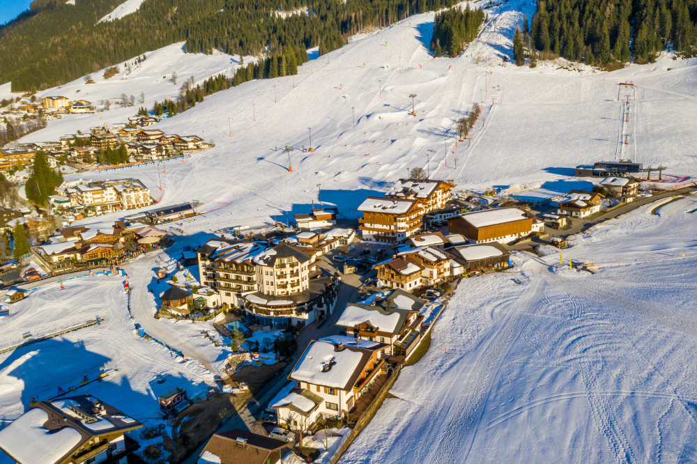Shahdag Mountain Resort ski slopes in the Greater Caucasus Mountains, Azerbaijan, in winter