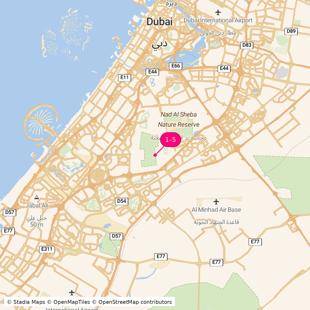 Itinerary route map for Dubai Urban Escape