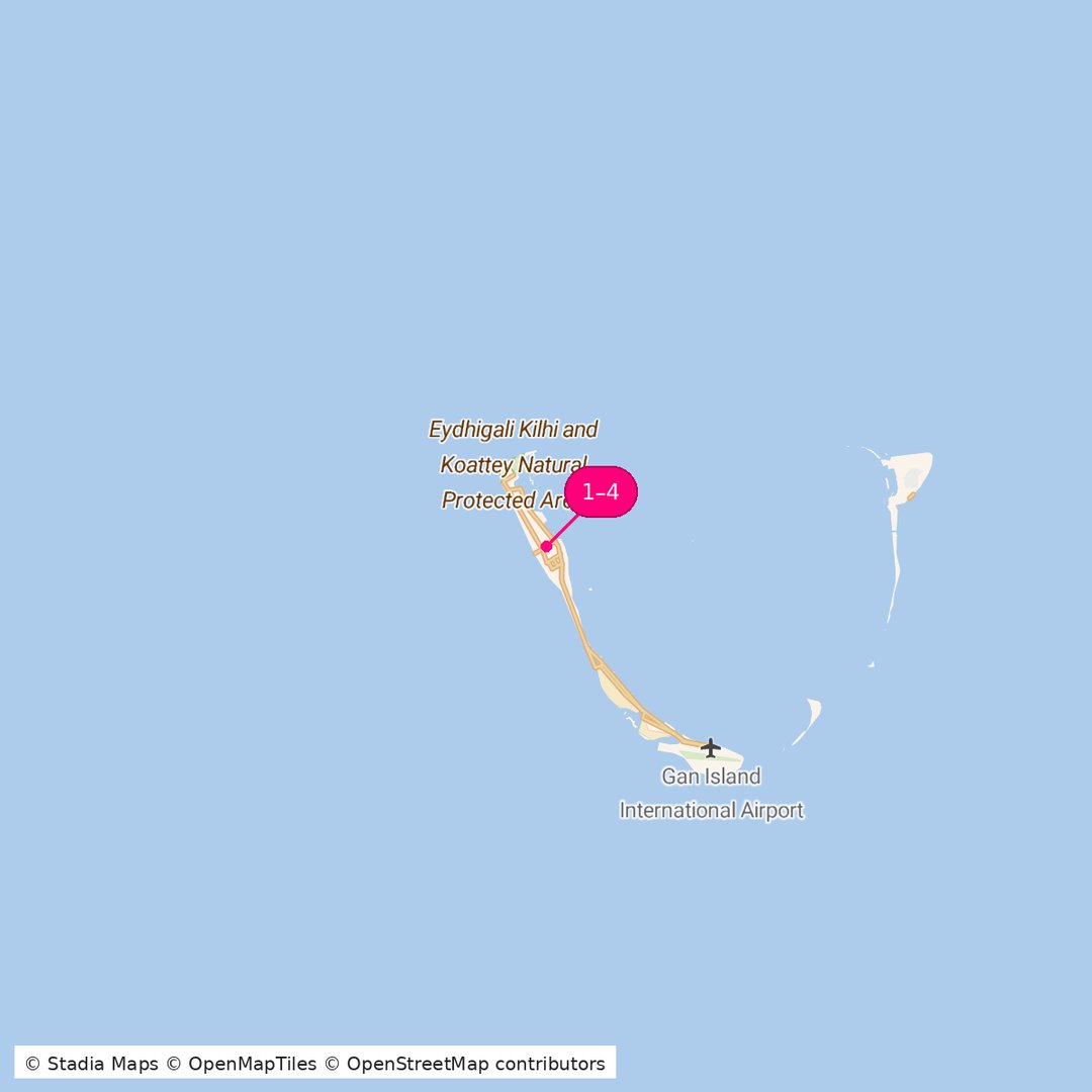 Itinerary route map for Bandos Coastal Stay