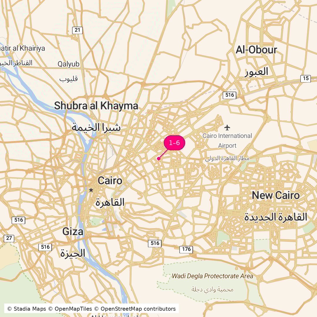 Itinerary route map for Pharaohs Pathway