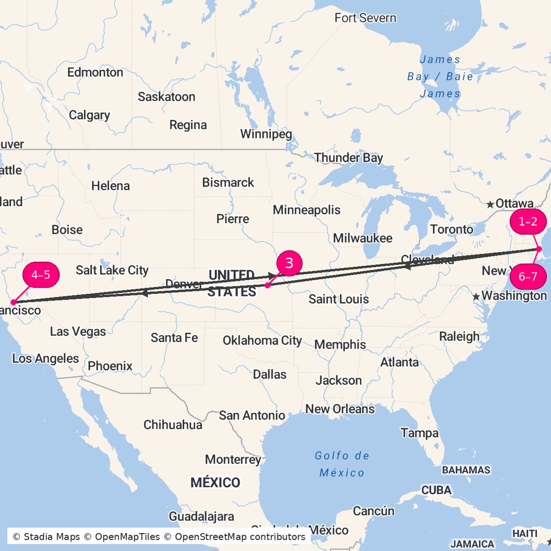 Itinerary route map for Boston Coastal Explorer