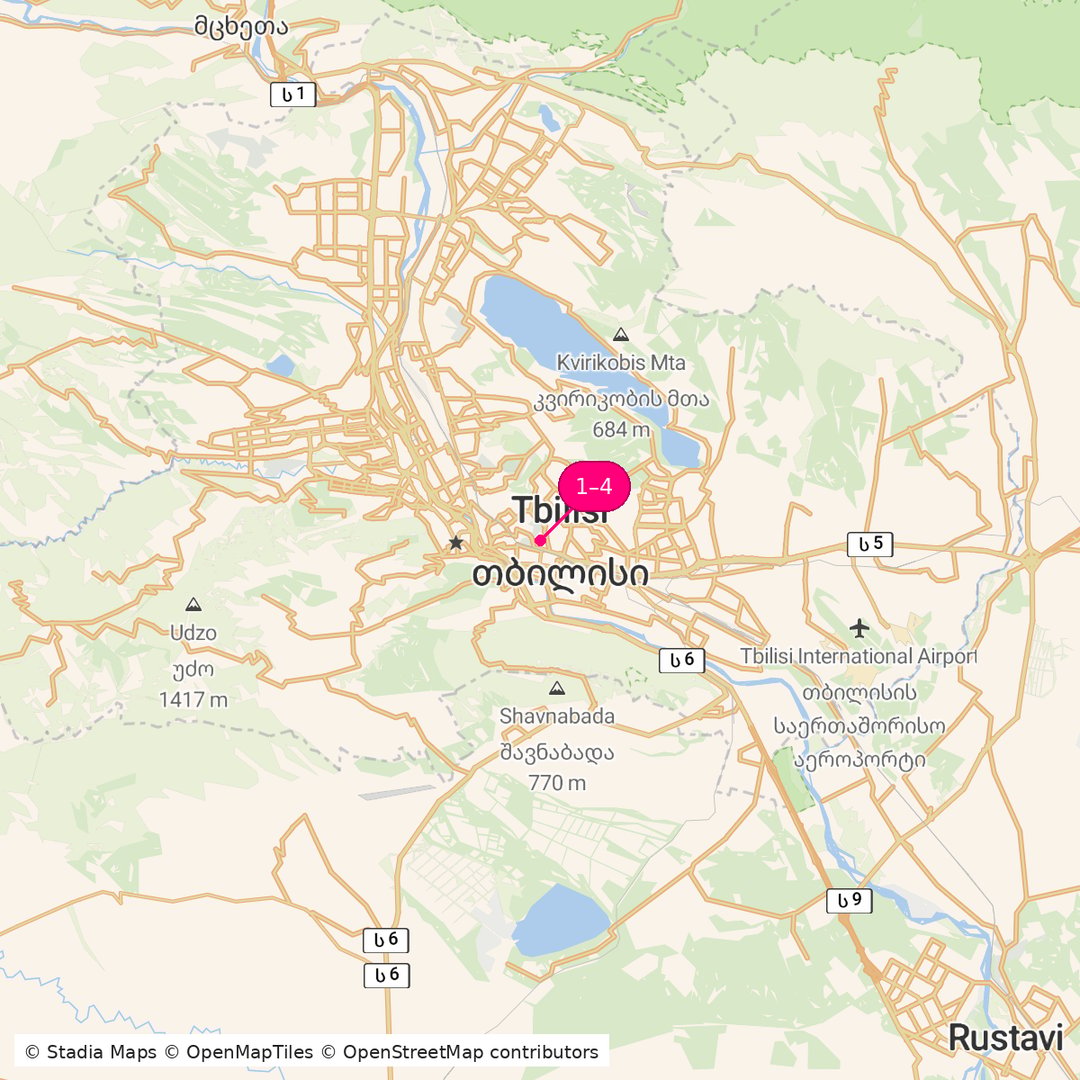 Itinerary route map for Tbilisi Discovery