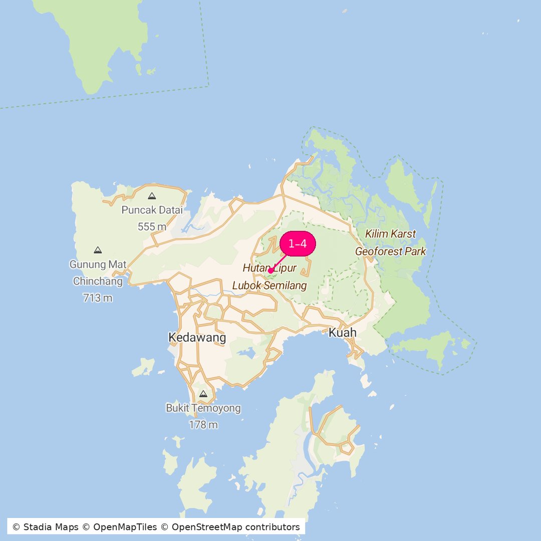 Itinerary route map for Langkawi Discovery Tour