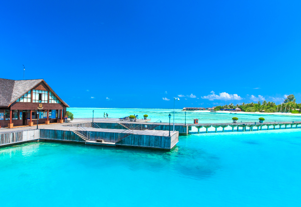 Private overwater villa with infinity pool overlooking the Indian Ocean at a luxury Maldives resort, November