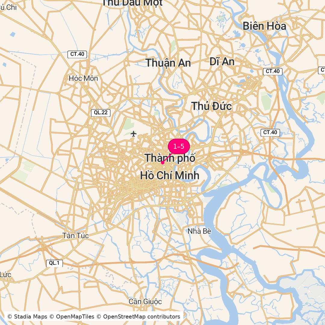Itinerary route map for Saigon Mekong Discovery