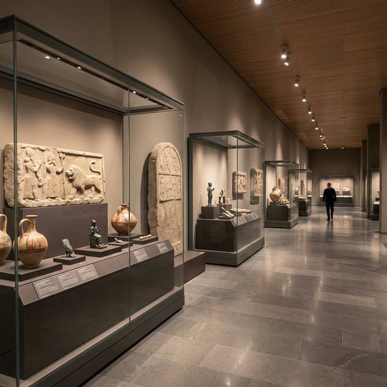 Ancient artifacts on display inside the Museum of Anatolian Civilisations in Ankara, Türkiye