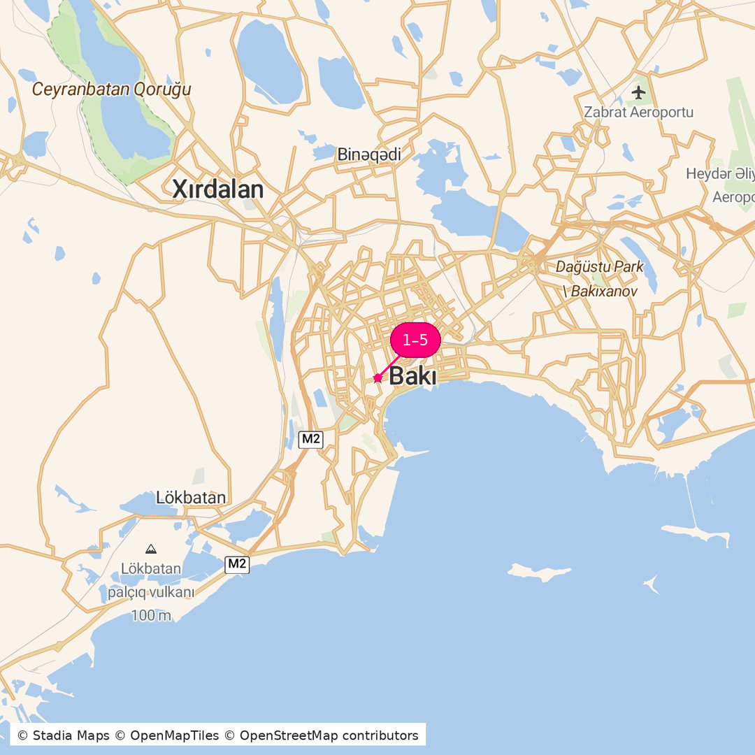 Itinerary route map for Baku Caspian Circuit