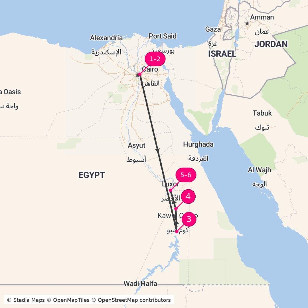 Itinerary route map for Monuments of Time