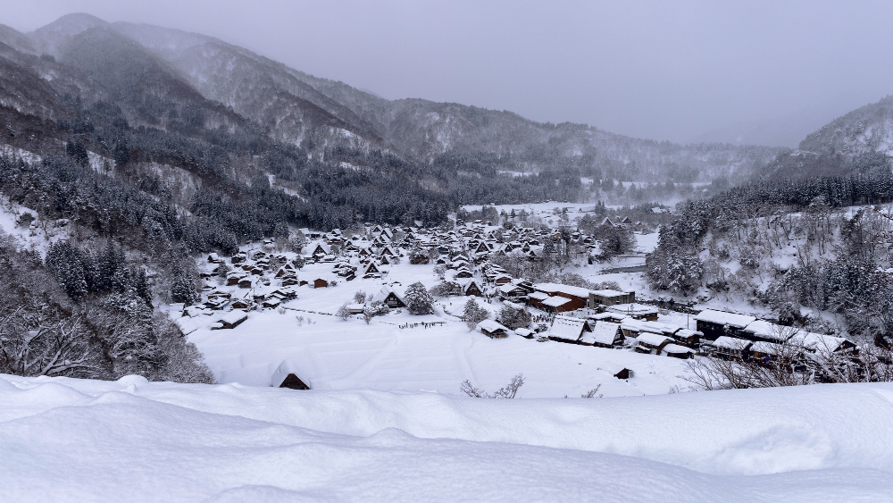 Snow-dusted Amazigh village in the High Atlas Mountains of Morocco in winter
