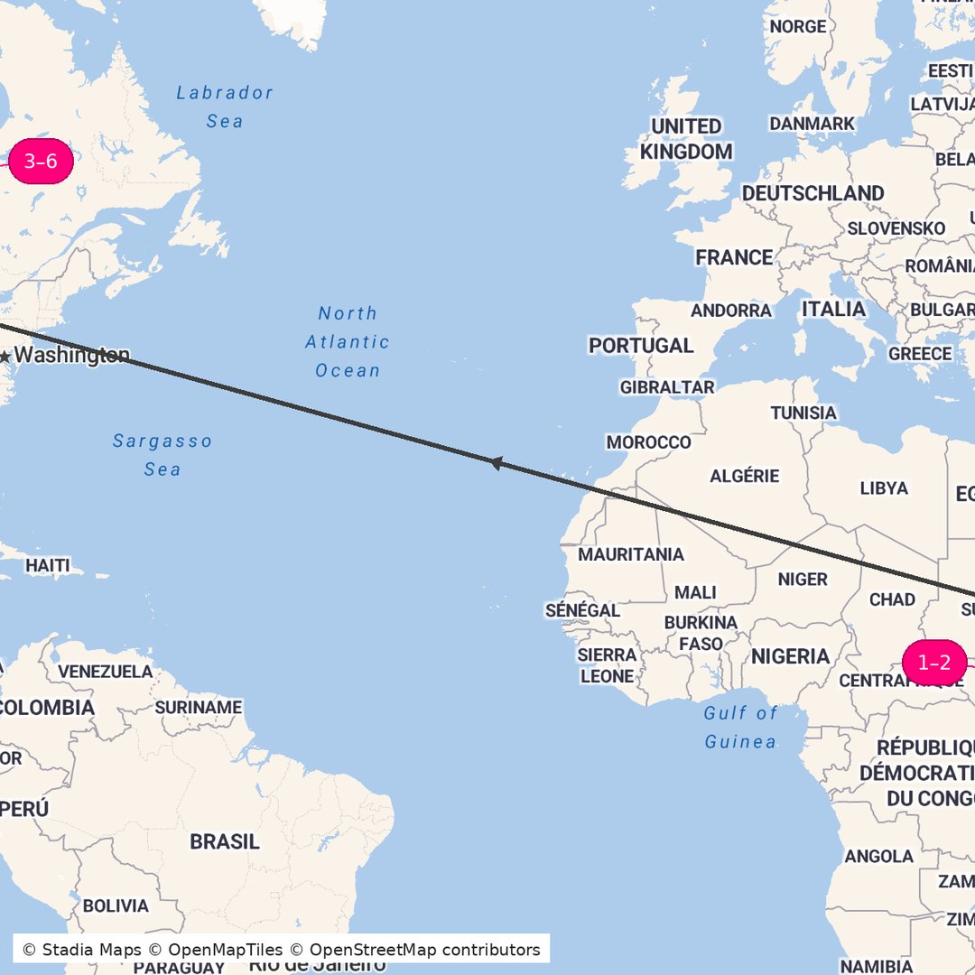 Itinerary route map for Coastal Calm & Lagoon Luxury