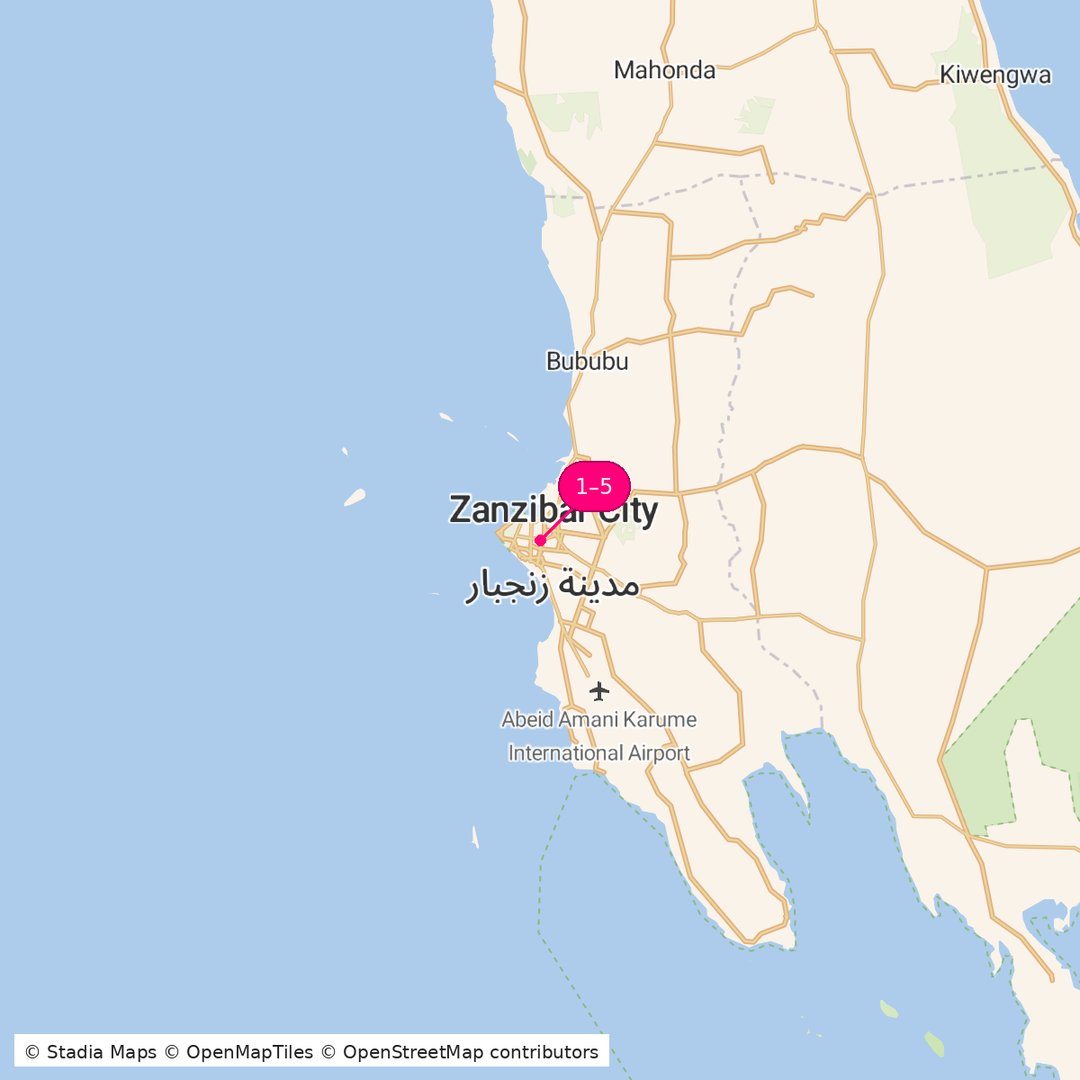 Itinerary route map for Zanzibar Beach & Culture Escape