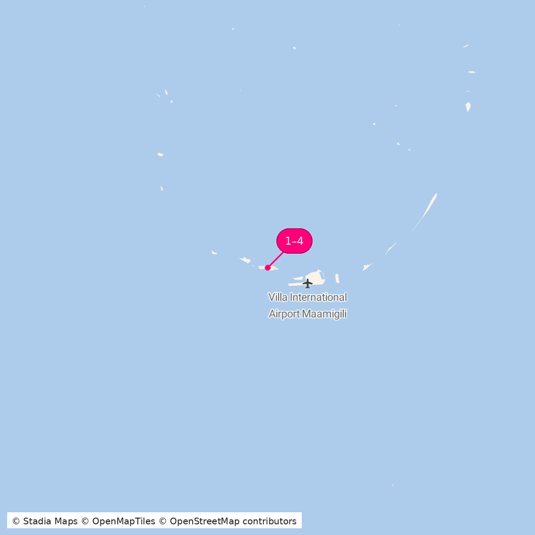 Itinerary route map for Sun Siyam Olhuveli Escape