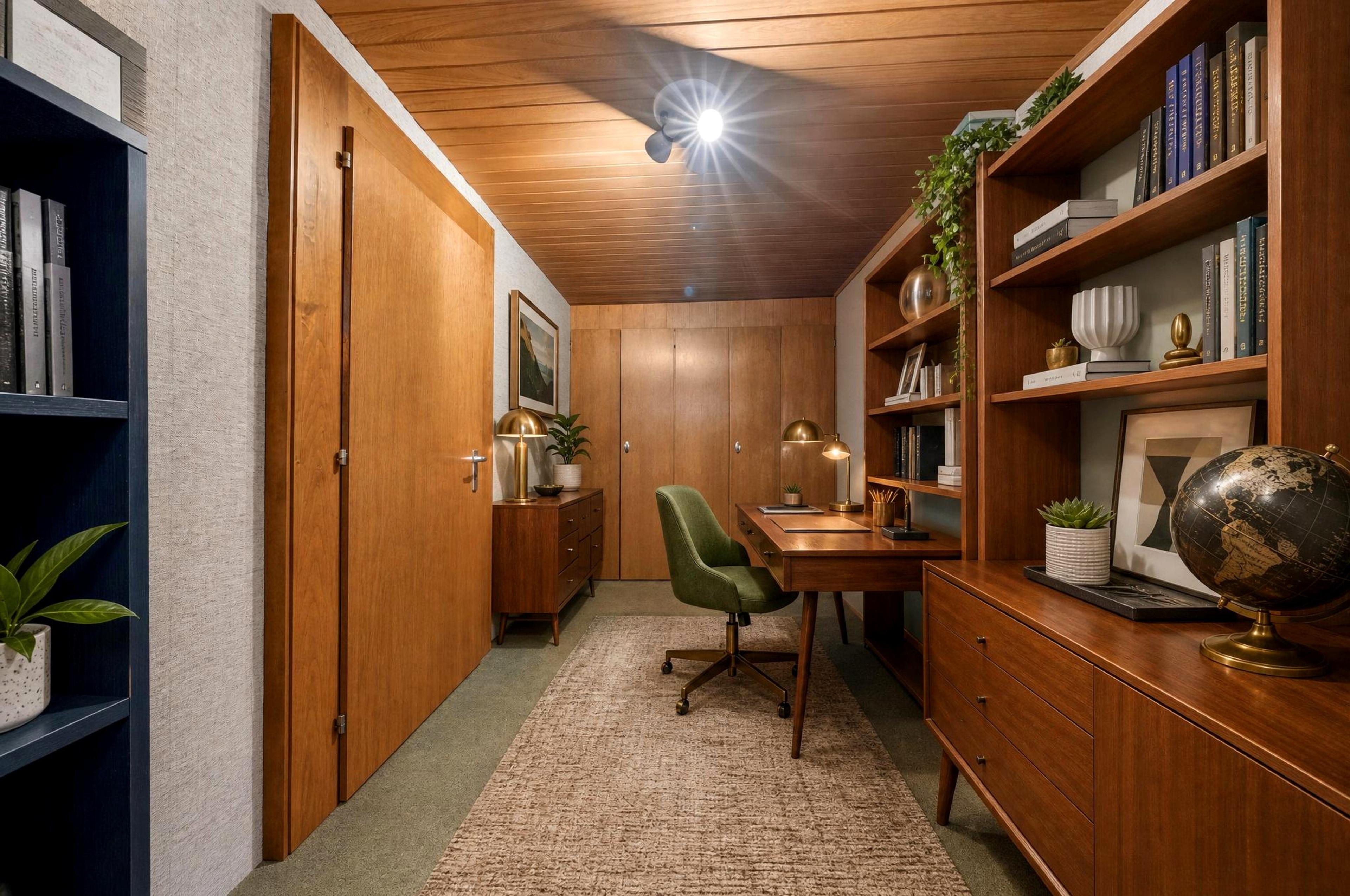 Chambre aménagée en bureau