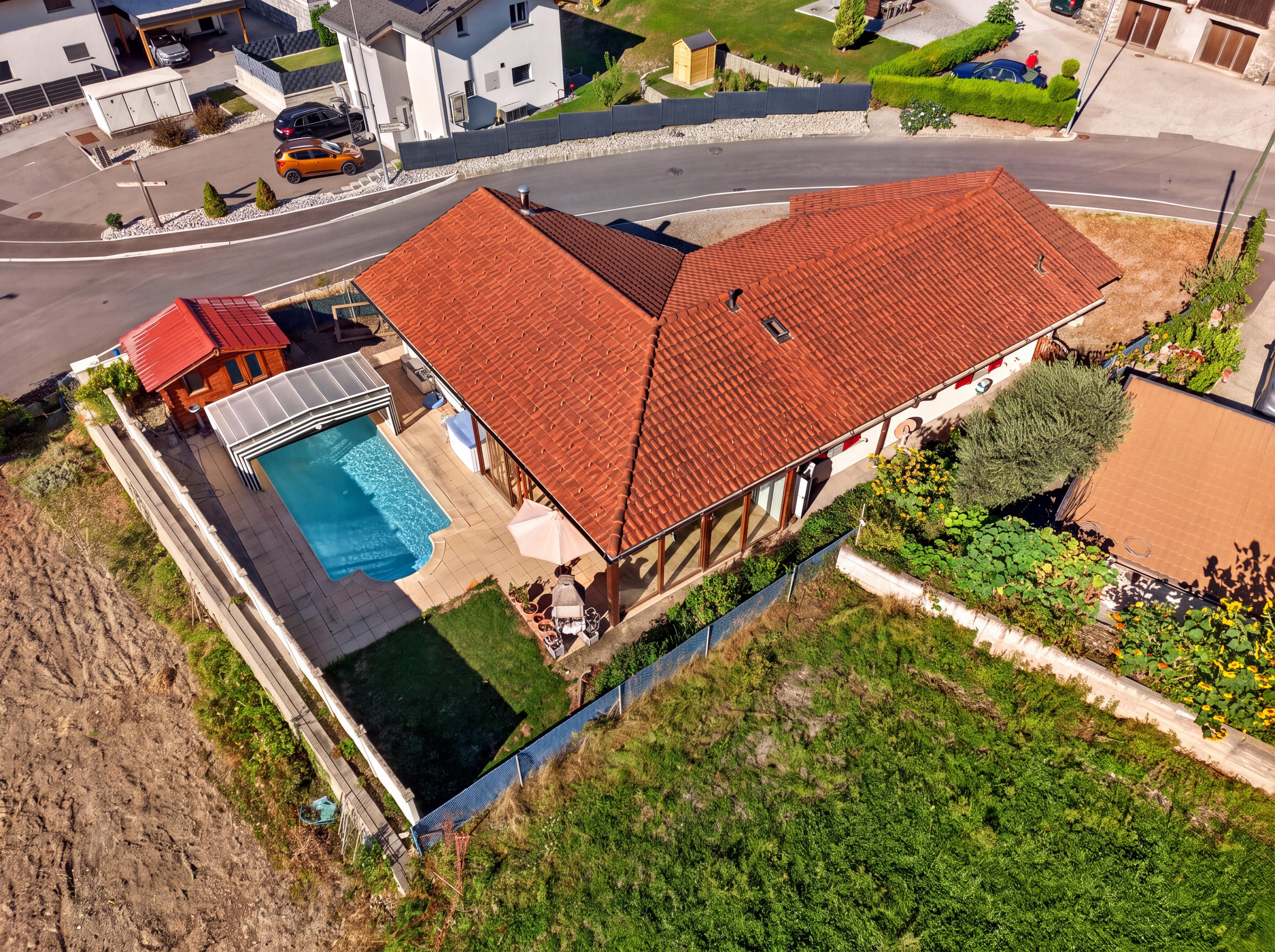 Vue aérienne de la villa