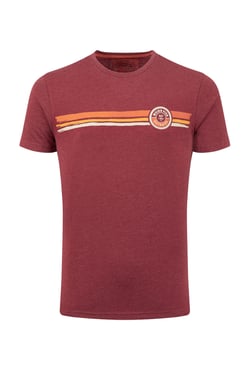 Weird Fish Wave Stripe Graphic T-Shirt Garnet Size S