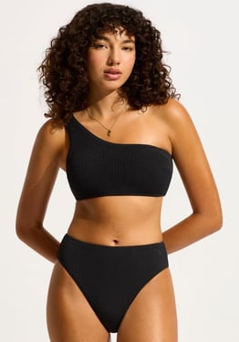 Seadive One Shoulder Bikini Black - Black