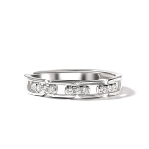 Jeulia "Love You All My Life" Chain Link Adjustable Sterling Silver Women's Band