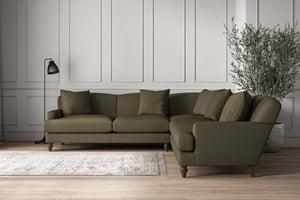 nkuku Deni Large Corner Sofa | Make To Order | Recycled Cotton Moss | No Colour