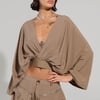 AKIRA Talk About Me Blouse | Brown | Size Medium