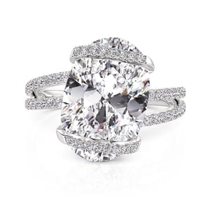 Jeulia Bypass Oval Engagement Ring Sterling Silver