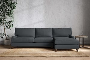 nkuku Marri Right Hand Chaise Sofa | Make To Order | Grand | Recycled Cotton Thunder