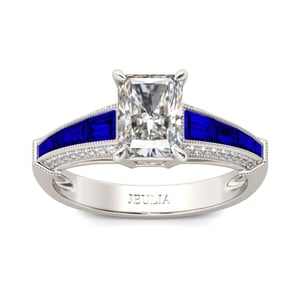 Jeulia Art Deco Radiant Cut Sterling Silver Ring