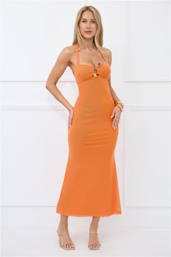 Game Changer Mesh Maxi Dress Orange