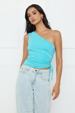 Lovergirl Luxe One Shoulder Top Blue
