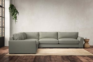 nkuku Guddu Left Hand Corner Sofa | Make To Order | Grand | Recycled Cotton Seaspray