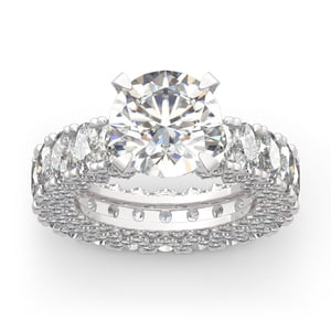Jeulia Round and Oval Cut Eternity Sterling Silver Ring