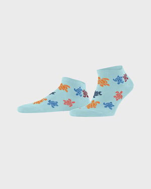 Vilebrequin - Men Sneaker Socks Rondes Des Tortues Multicolores - Vilebrequin X Falke - Socks - Socks3 - Blue - Size 41-42