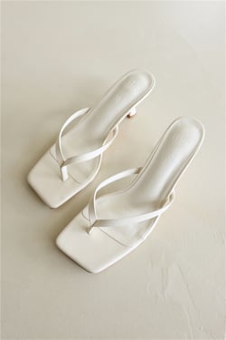 The Stella Kitten Heels Ivory PU