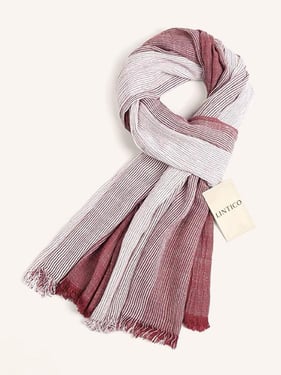 Flowfold Linen Blend Scarf - Coral / One-Size