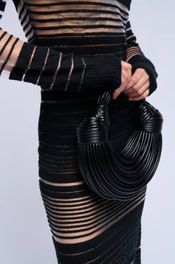 AKIRA Something Special Faux Leather Rope Purse | Black