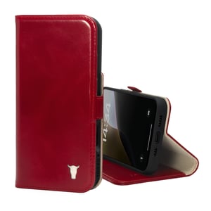 iPhone 16 Pro Leather Wallet Case (MagSafe Charging) - Red