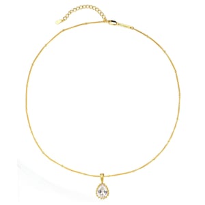 April Diamond Birthstone Necklace Sterling Silver
