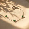 Emerald May Birthstone Minimalist Silver Bracelet
