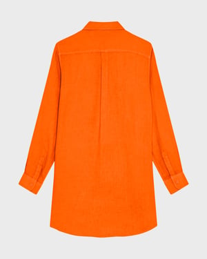 Vilebrequin - Women Linen Dress Solid - Dress - Fragance - Orange - Size M