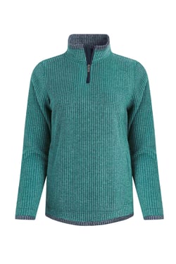 Weird Fish Beye 1/4 Zip Grid Fleece Leaf Green Size 10