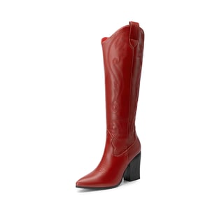 DREAM PAIRS  Pointed Toe Embroidered Cowboy Boots