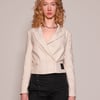 Cropped Blue Pin Striped Blazer