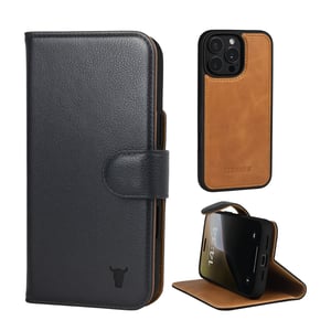 iPhone 16 Pro Leather Wallet Case (with Detachable Cover & MagSafe Compatible) - TORRO Signature / Black